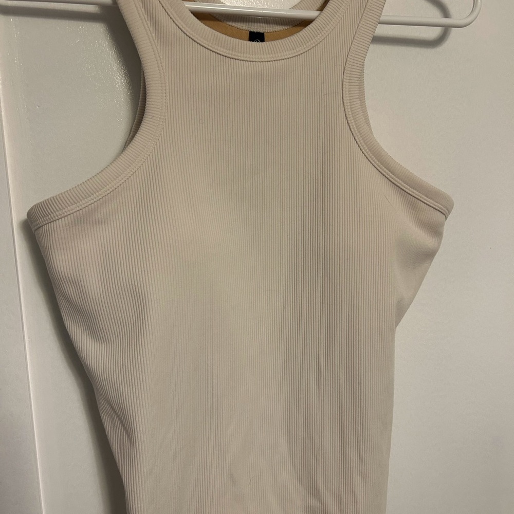 MPG Beige Ribbed Tank Top